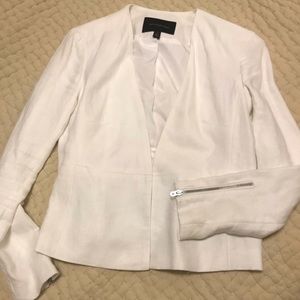 Banana Republic white sheer cotton blazer